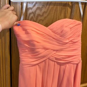 Pink Strapless Bridesmaid Dress